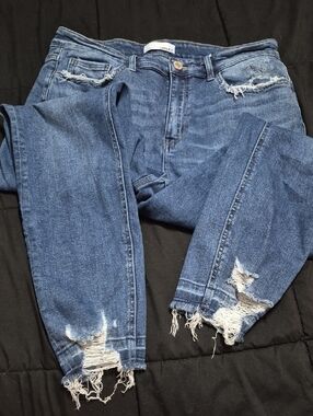 Skinny Distressed Blue Women’s Jeans - Unbranded